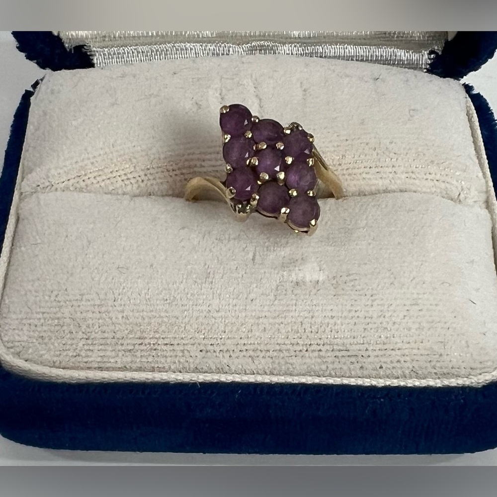 Beautiful LGL 14k Yellow Gold Amethyst Ring Sz 6 Signed 2.6g